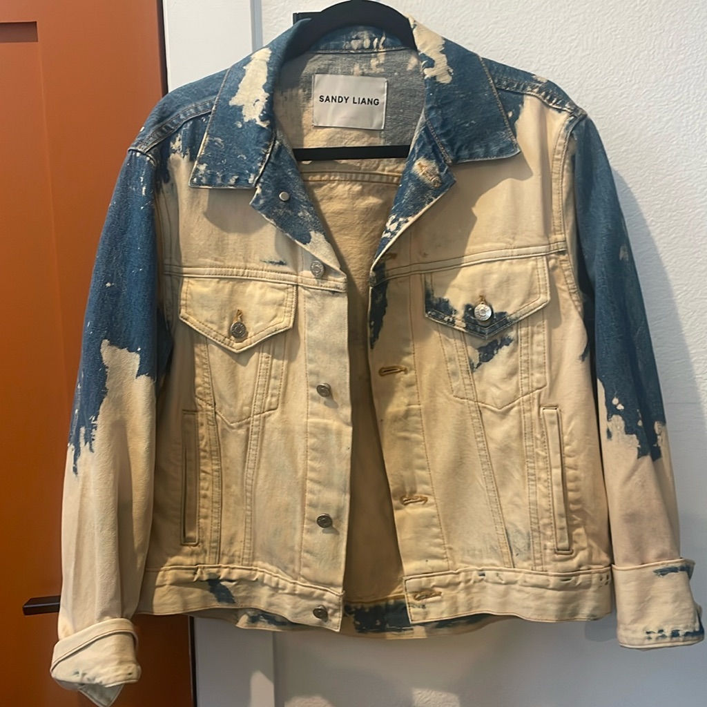 Sandy Liang Bleached Denim Jacket